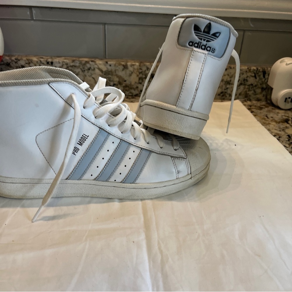 Adidas Mens Pro Model BW1341 White Basketball Shoes Sneakers